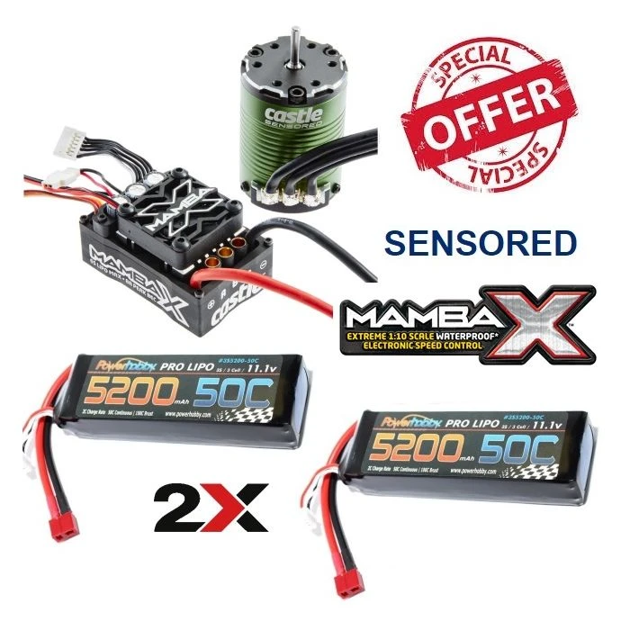 Castle Creations Mamba X 1/10 WP ESC 4600KV Sensored Motor W/ 2x 3S Lipo Deans 6 Castle Creations Mamba X 1/10 WP ESC 4600KV Sensored Motor W/ 2x 3S Lipo Deans - Image 4