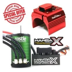 Castle Creations Mamba X 1/10 Sensored ESC 1406 4600KV Motor + Cooling Fan Red