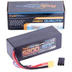 Powerhobby 4s 5200mah 50c Lipo Battery XT60 Plug Hard Case + Adapter (2)