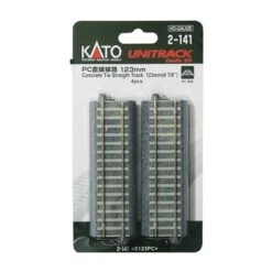 Kato 2-141 Unitrack PC 4-7/8" Concrete Tie Straight Track (4) HO Scale