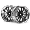 HPI 3287 Work XSA 02C Wheel 26mm Chrome/Black 6mm Offset(2) Sprint 2 E10 Nitro 3 -Model Toys Shop 3287