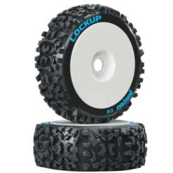 Duratrax DTXC3615 1/8 Lockup Buggy Pre-Mounted Tire/Wheels C2 White (2)