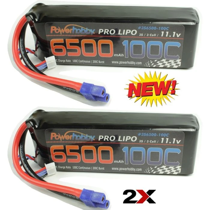 Powerhobby 3S 11.1V 6500mAh 100C Lipo Battery Pack W EC3 Plug ( 2 Pack ) 3 Powerhobby 3S 11.1V 6500mAh 100C Lipo Battery Pack W EC3 Plug ( 2 Pack )