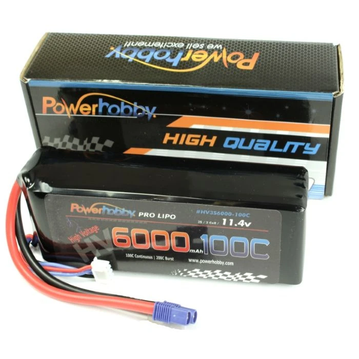 Powerhobby 3S 11.4V HV 6000mAh 100C Lipo Battery Pack W EC3 Plug 3-Cell (2) 3 Powerhobby 3S 11.4V HV 6000mAh 100C Lipo Battery Pack W EC3 Plug 3-Cell (2)
