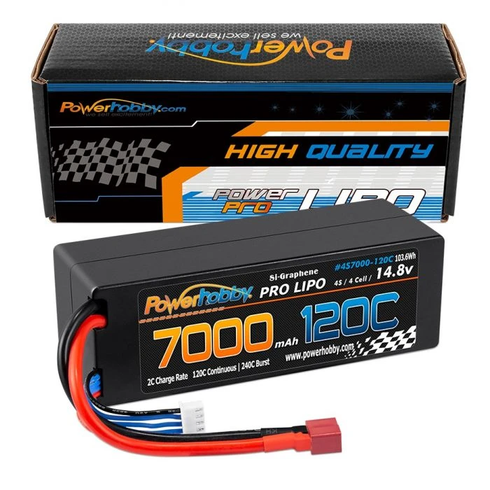 Powerhobby 4s 14.8V 7000MAH 120C Graphene Lipo Battery W DEANS Plug Hard Case 3 Powerhobby 4s 14.8V 7000MAH 120C Graphene Lipo Battery W DEANS Plug Hard Case