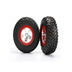 Traxxas 5873R Mounted Rear Wheels & S1 Compound Tires (2) Slash 4X4