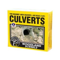 Woodland Scenics C1263 HO Masonry Arch Culvert (2) Train Scenery