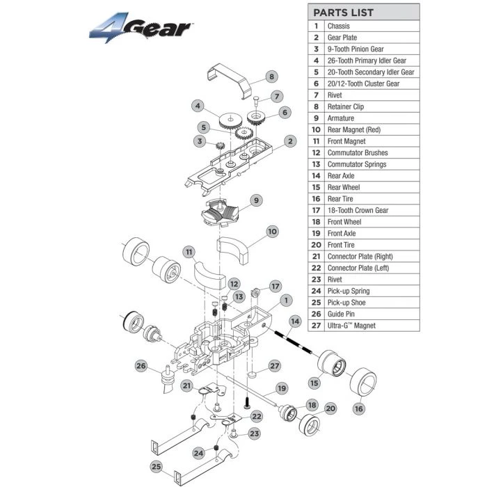 Auto World 4Gear Chassis Tuneup Parts Front/Rear Magnet 6pc Ho Slot Car 4 Auto World 4Gear Chassis Tuneup Parts Front/Rear Magnet 6pc Ho Slot Car - Image 2