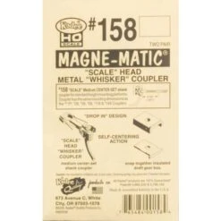 Kadee #158 HO Magne-Matic Scale Head Metal Whisker Couplers 9/32" (4)
