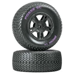 Duratrax DTXC3697 Posse SC C2 Mounted Rear Tires / Wheels (2) Associated SC10