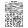 Woodland Scenics MG744 45 Deg USA Gothic Let/Num Blk 1/16-5/16 Train Decal Sheet