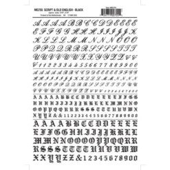 Woodland Scenics MG755 Script/Old Eng Ltr/Num Blk 3/16,5/16"Train Decal Sheet
