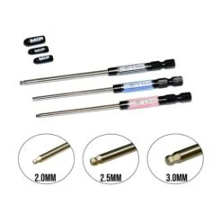 Mip 9516 Speed Tip Ball Hex Driver Wrench Set Metric (3) 2.0mm, 2.5mm, & 3.0mm