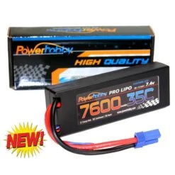 Powerhobby 2s 7.4v 7600mah 35c Lipo Battery W EC5 Plug 2-Cell