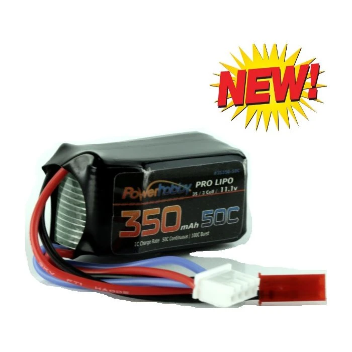Powerhobby 3s 11.1v 350mah 50c Lipo Battery ( 2 Pack) Blade 180 CFX / 130 S 4 Powerhobby 3s 11.1v 350mah 50c Lipo Battery ( 2 Pack) Blade 180 CFX / 130 S - Image 2