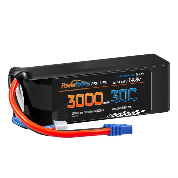 Powerhobby 4s 14.8v 3000mah 30C-60C Lipo Battery W EC3 Plug 4-Cell 4 Powerhobby 4s 14.8v 3000mah 30C-60C Lipo Battery W EC3 Plug 4-Cell - Image 2