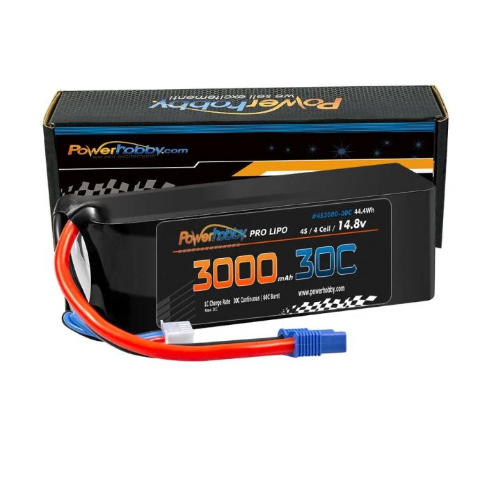 Powerhobby 4s 14.8v 3000mah 30C-60C Lipo Battery W EC3 Plug 4-Cell 3 Powerhobby 4s 14.8v 3000mah 30C-60C Lipo Battery W EC3 Plug 4-Cell