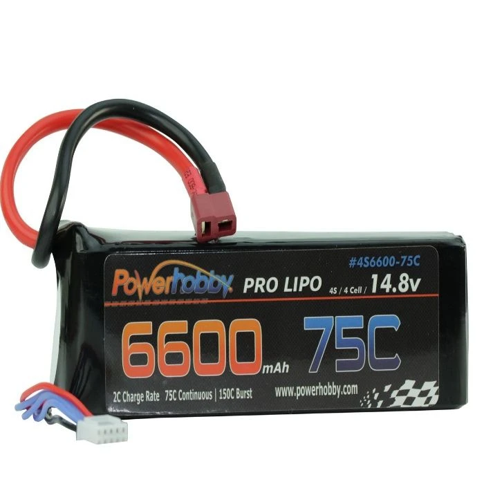 PowerHobby 4S 14.8V 6600mAh 75C-150C Lipo Battery Pack Deans Plug 4-Cell 4 PowerHobby 4S 14.8V 6600mAh 75C-150C Lipo Battery Pack Deans Plug 4-Cell - Image 2