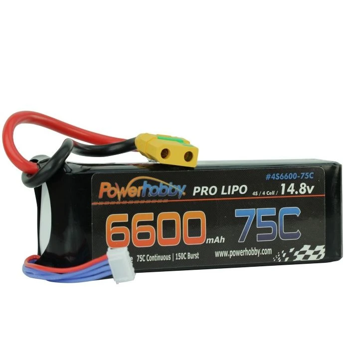 PowerHobby 4S 14.8V 6600mAh 75C-150C Lipo Battery Pack XT90 Plug 4-Cell (2) 5 PowerHobby 4S 14.8V 6600mAh 75C-150C Lipo Battery Pack XT90 Plug 4-Cell (2) - Image 3
