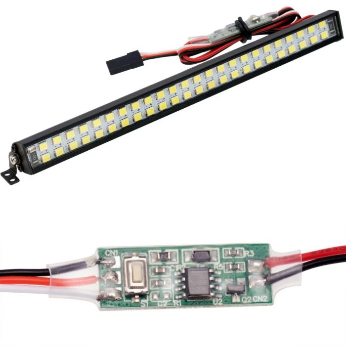 PowerHobby 147MM RC Double Row 48 LED Lightbar W/Controller For 1/10 1/8 3 PowerHobby 147MM RC Double Row 48 LED Lightbar W/Controller For 1/10 1/8