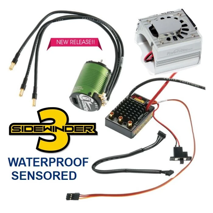Castle Creations 1/10 SV3 Sidewinder WP ESC 1406-4600 Motor Combo W/ Fan Silver 4 Castle Creations 1/10 SV3 Sidewinder WP ESC 1406-4600 Motor Combo W/ Fan Silver - Image 2