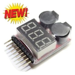 LiPo Battery Voltage Checker W/Warning Alarm Buzzer 2s-8s